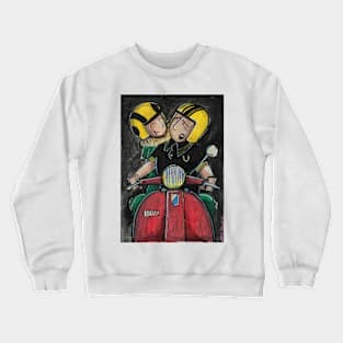 Retro Scooter, Classic Scooter, Scooterist, Scootering, Scooter Rider, Mod Art Crewneck Sweatshirt